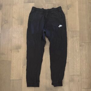 Nike Black Jogger Sweatpants with White Swoosh